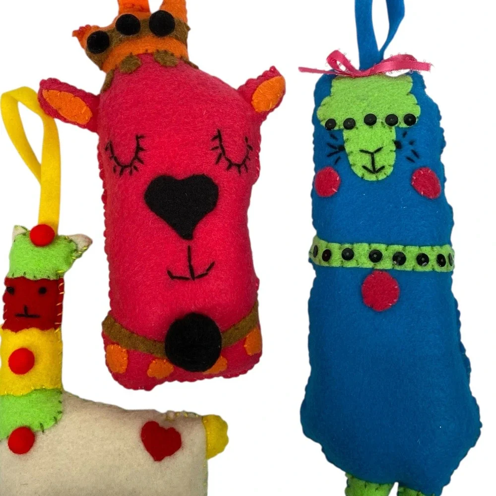 Handmade felt llama